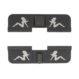 AR-15 Dust Cover - Mudflap Girl - Double Sided - Phosphate Black