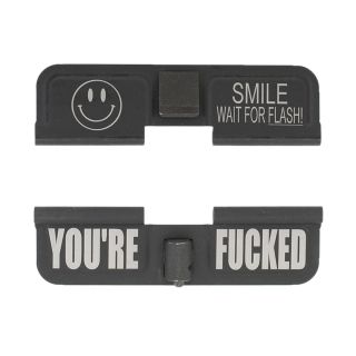 AR-15 Dust Cover - Smile! - You're Fcked - Phosphate Black