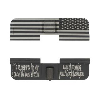 AR-15 Dust Cover - Stars on Right American Flag Wrap - Prepared for War - Phosphate Black