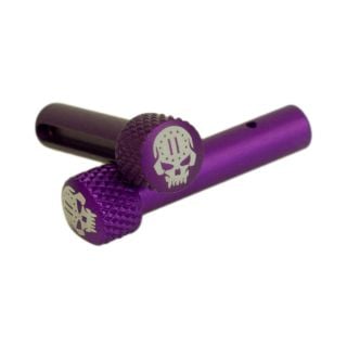 AR-15 Extended Takedown Pins - 2nd Amendment Skull - Anodized Purple