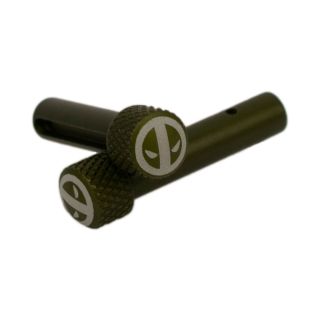 AR-15 Extended Takedown Pins - Deadpool - Anodized Olive Drab Green