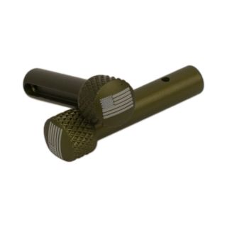 AR-15 Extended Takedown Pins - USA Flag - Anodized Olive Drab Green