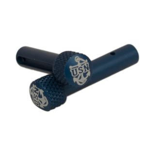 AR-15 Extended Takedown Pins - USN Anchor - Anodized Blue