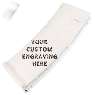Magpul 30rd PMAG - Cerakote Bright White - Custom Engraved