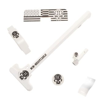 AR-15 Upgrade Bundle - 5 Piece - 2nd Amendment Skull - Cerakote White
