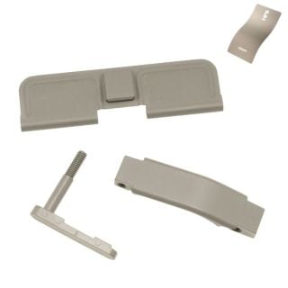 AR-15 Upgrade Kit #2 | Dust Cover, Magazine Catch & Trigger Guard | Bull Shark Gray
