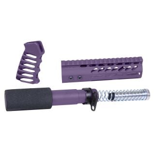AR-15 Pistol Furniture Set – 7” M-LOK Handguard, Grip & Buffer Tube Kit | Cerakote Bright Purple
