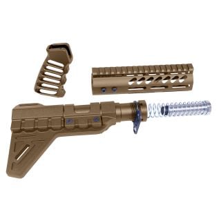 AR-15 Pistol Furniture Set w/ Micro Breach Brace – 7” M-LOK Handguard & Buffer Tube Kit | Burnt Bronze