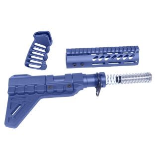 AR-15 Pistol Furniture Set w/ Micro Breach Brace – 7” M-LOK Handguard & Buffer Tube Kit | NRA Blue