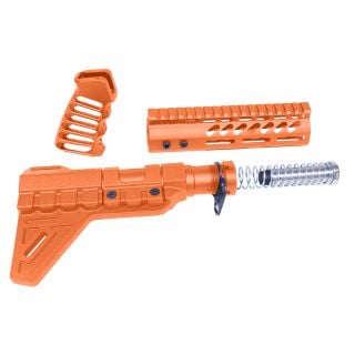 AR-15 Pistol Furniture Set w/ Micro Breach Brace – 7” M-LOK Handguard & Buffer Tube Kit | Hunter Orange
