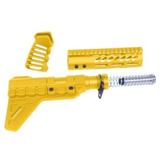 AR-15 Pistol Furniture Set w/ Micro Breach Brace – 7” M-LOK Handguard & Buffer Tube Kit | Sunflower Yellow