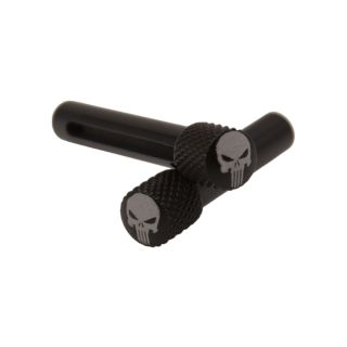 AR-10 Extended Takedown Pin - Punisher Skull - Anodized Black