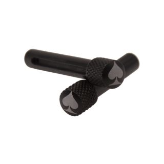 AR-10 Extended Takedown Pin - Ace of Spades - Anodized Black