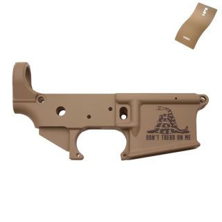 Anderson AR-15 Stripped Lower Receiver - Don't Tread on Me - Cerakote Magpul FDE