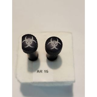 AR-15 Extended Takedown Pins -ORPH- Anodized -Dark Gray Bio Hazzard