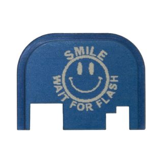 Glock Rear Slide Plate - Smile! - Anodized blue