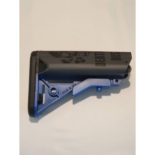 Sopmod style adjustable stock *ORPH*  -Dark Gray and Blue Trim - Death Before Dishonor (sample)