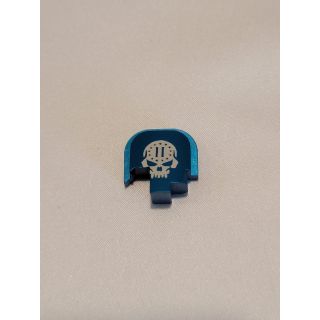 S&W Shield - Rear Slide Plate-ORPH - 2nd Amendment skull- Anodized Blue -Blemished