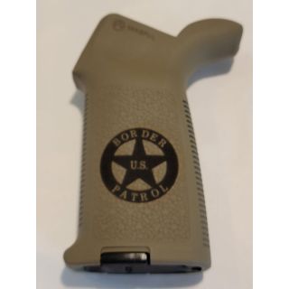 AR-15 Magpul MOE Grip *ORPH*  - Lasered Magpul FDE with Boarder Patrol - Sample
