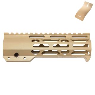 AR-15 7" Clamp Style Skeletonized M-LOK Free Float Handguard - Cerakote FS Brown Sand