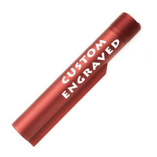Buffer Tube - Custom Engraved - Anodized Red