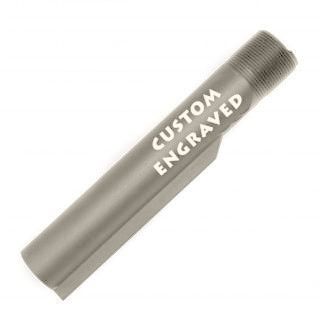 Custom Laser Engraved Cerakote AR-15 Buffer Tube | Personalized AR15 Parts | Bull Shark Gray