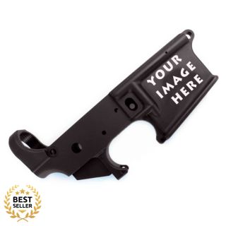 PSA AR-15 Stripped Lower Receiver - Cerakote Finish with Custom Laser Engraving - Sniper Grey
