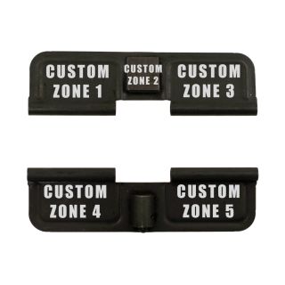 AR-10 Dust Port Ejection Cover - Custom Laser Engraved - Phosphate Black