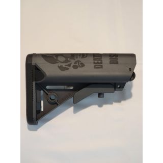 Sopmod style adjustable stock *ORPH*  -Dark Gray and Black - Death Before Dishonor  (sample)