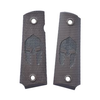 1911 Laser Engraved Grip - Molon Labe Helm - Brown