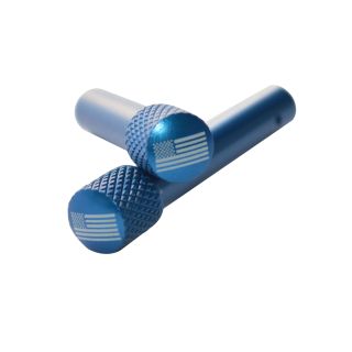 AR-10 Extended Takedown Pins - USA Flag - Anodized Blue