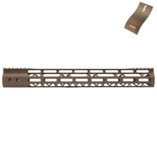 AR-15 15" Mod Lite Skeletonized M-LOK Free Float Handguard - Cerakote Burnt Bronze
