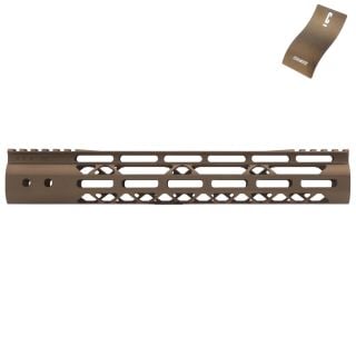 AR-15 12" Mod Lite Skeletonized M-LOK Free Float Handguard - Cerakote Burnt Bronze