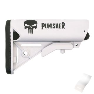 Sopmod style adjustable stock - Punisher - Cerakote Bright White