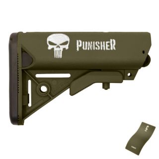 Sopmod Style Adjustable Stock | Punisher | Cerakote OD Green