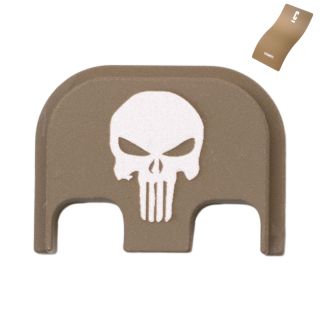 Glock Rear Slide Plate - Punisher Skull - Cerakote FDE