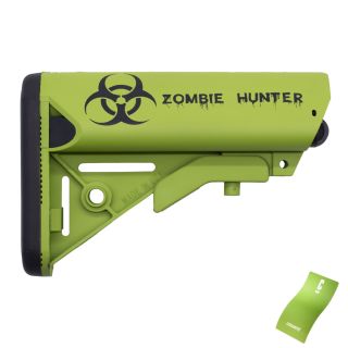 Sopmod style adjustable stock - Punisher - Cerakote Zombie Green