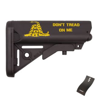Sopmod style adjustable stock - Don't Tread On Me - Cerakote Armor Black