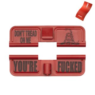AR-15 Dust Cover - Don't Tread On Me - You're Fucked - Cerakote Firehouse Red