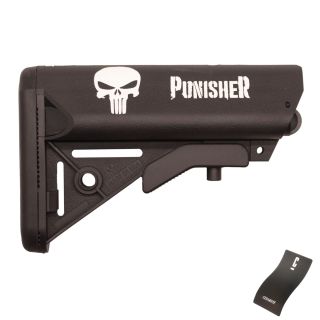 Sopmod style adjustable stock - Punisher - Cerakote Armor Black