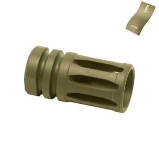 .30 Cal Bird Cage Style Muzzle Brake – Black Steel | AR-10 & AR-15, 5/8×24 - Cerakote Noveske Bazooka Green