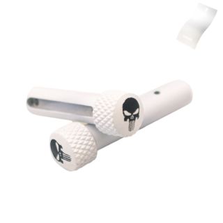 AR-15 Extended Takedown Pins - Punisher Skull - Cerakote Bright White