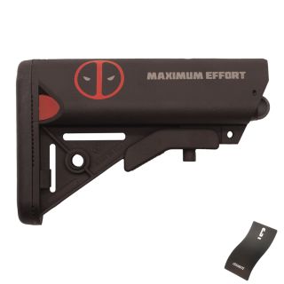 Sopmod style adjustable stock - Deadpool - Cerakote Armor Black
