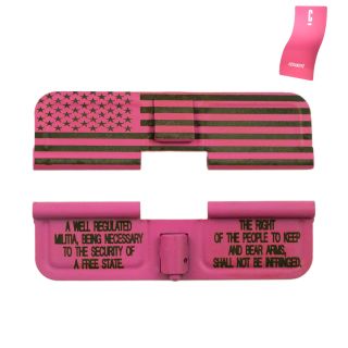 AR-15 Dust Cover - American Flag Wrap - Pink Cerakote