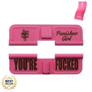 Pink AR-15 Dust Cover – Punisher Girl | Cerakote Pink