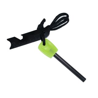 Emergency Fire Starter Tool - Magnesium Flint Striker tool with Mini Ruler and Bottle Opener