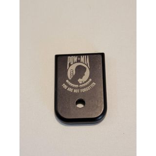 Glock Magazine End Plate - *ORPH*  - Anodize Black POW Gen 1-4 , Blem