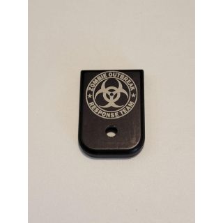 Glock Magazine End Plate - *ORPH*  - Anodize Black Zombie Response Team Gen 1-4 , Blem