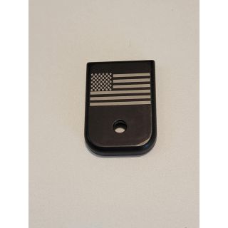 Glock Magazine End Plate - *ORPH*  - Anodize Black American Flag Gen 1-4 , Blem