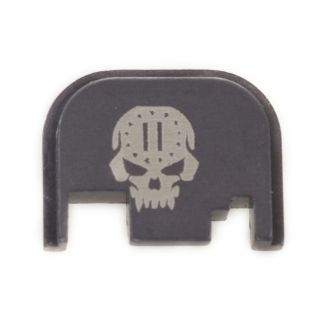 Glock Rear Slide Plate - 2nd Amendment Skull - Anodized Gray
